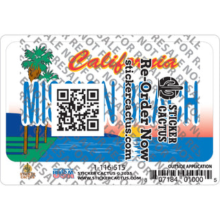 Mission Beach Palms Sunset License Plate Sticker