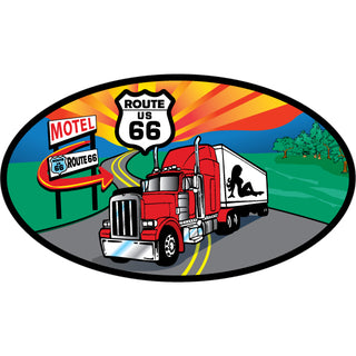 Route 66   Motel Trucker Sticker