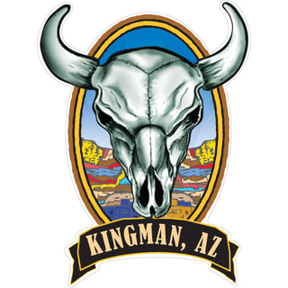 Kingman  AZ Desert Scene Steer Skull Sticker