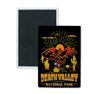 Death Valley Black and Orange Desert Rectangle Badge Magnet