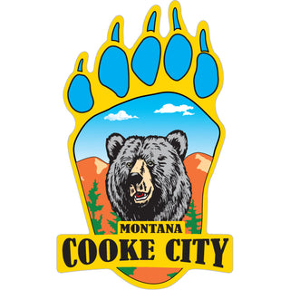 OK4 Cooke City Bear Paw with Bear Head Sticker