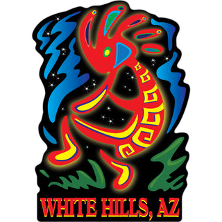 White Hills AZ Stylized Kokopelli Sticker