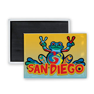 San Diego   Peace Frog Rectangle Badge Magnet