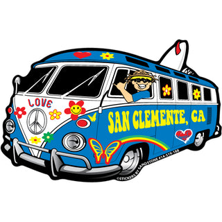 OK4 San Clemente  CA Hippie Bus (00519) Sticker