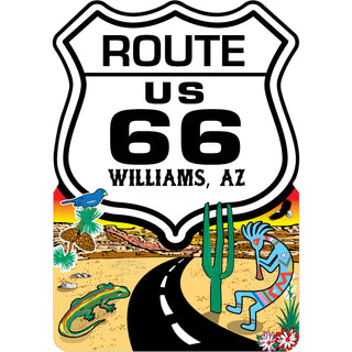 Williams  AZ Shield Desert Road Scene Vert Sticker