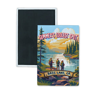 BASS LAKE summers coolest hot spot Rectangle Badge Magnet