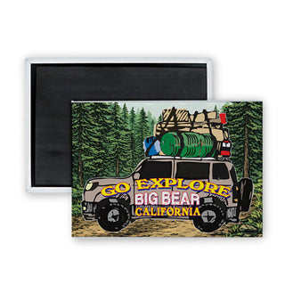 Big Bear California Explore Jeep Rectangle Badge Magnet