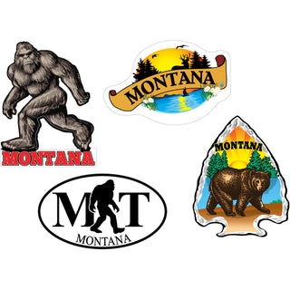 Montana   Bigfoot Bears & Nature 4 Up Sticker