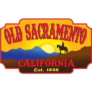 Old Sacramento  California Red Ranch Sign Sticker