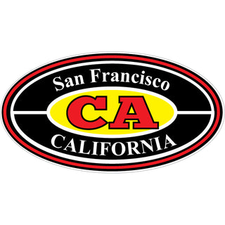 OK4 San Francisco  CA Black and Yellow Oval w Red Letters (01147) Sticker