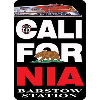 Barstow  CA   California Black Train Flag Sticker
