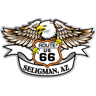 Seligman AZ   Route 66 Eagle Banner Sticker