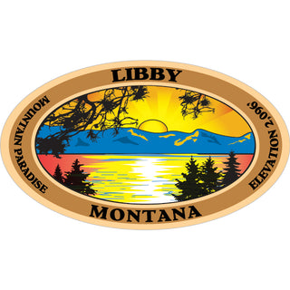 Libby  Montana   Retro Lake Scene Sticker