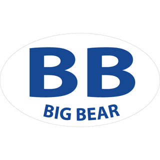 Big Bear Royal Blue Oval Sticker