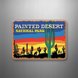 Painted Desert National Park   Cactus Sunset 3D Magnet