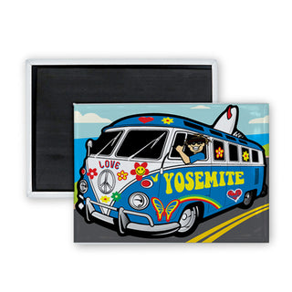 Yosemite   Hippie Bus Rectangle Badge Magnet