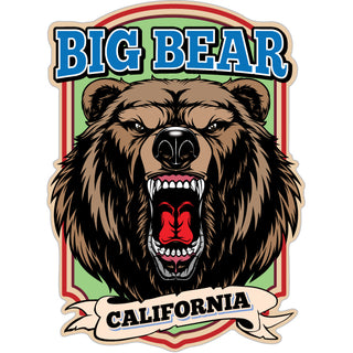 Big Bear  California   Snarling Bear Sticker