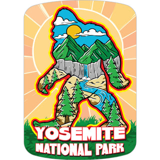 yosemite national Park   Big Foot Walking Mountain Scene in Sticker