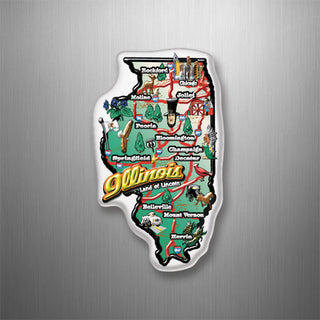 Illinois 50 States Plastic Magnet 3D Magnet
