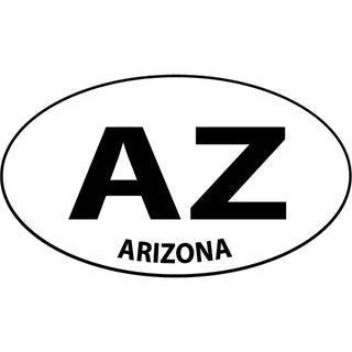 Arizona   Black & White Euro Oval Sticker