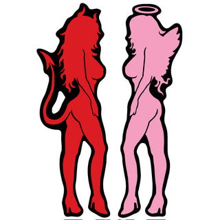 Novelty   49 Percent Devil 51 Percent Angel Girls Sticker