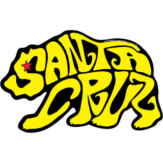 OK4 SANTA CRUZ YELLOW TYPE BEAR Sticker
