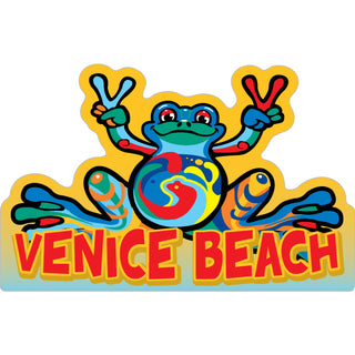Venice Beach CA Peace Frog Sticker