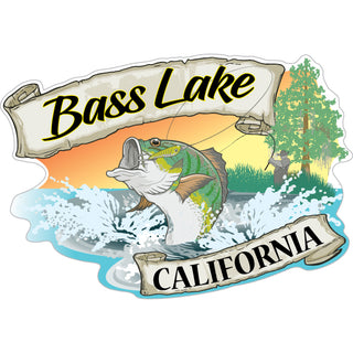Bass Lake  California   Bass Fishing Sticker