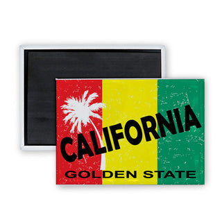 California Rasta Flag V2 Rectangle Badge Magnet