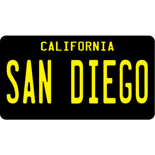 San Diego   Black License Plate Sticker