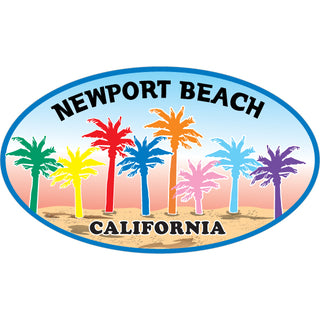 OK4 Newport Beach Palms Sand Oval (45438) Sticker
