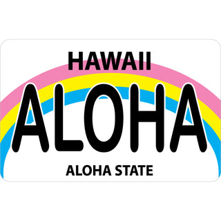 Hawaii License Plate   Hawaii License Plate Aloha Sticker