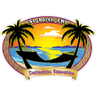 St Barth Destination Relaxation Hammock Sticker