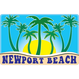 OK4 Newport Beach 7 Green Palm Trees (46672) Sticker
