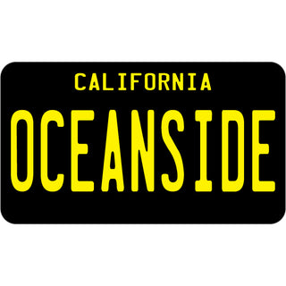Oceanside   Black License Plate Sticker
