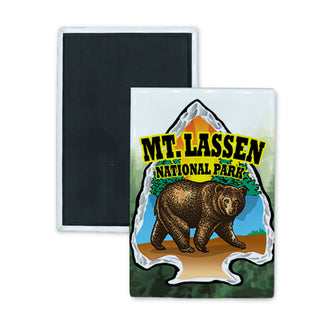 Mt. Lassen National Park   Arrowhead Brown Bear Rectangle Badge Magnet
