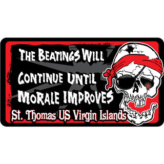 St. Thomas US Virgin Islands   The Beatings Will Continue Sticker