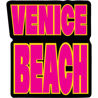 Venice Beach   Hot Pink Block Letters Sticker
