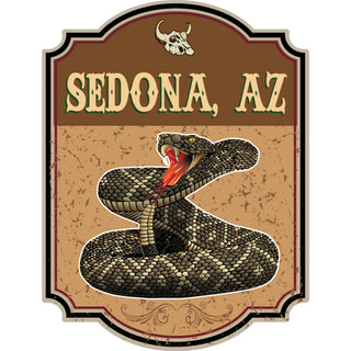 Sedona  AZ   Brown Rattlesnake Sign Sticker