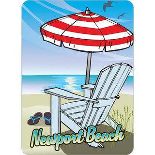 Newport Beach  CA   Umbrella Beach Chair Scene Sticker