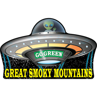 OK4 Great Smoky Mountains Flying Saucer Go Green Sticker