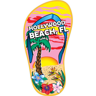 Hollywood Beach  FL   Single Flip Flop Palm Sun Vertical Sticker
