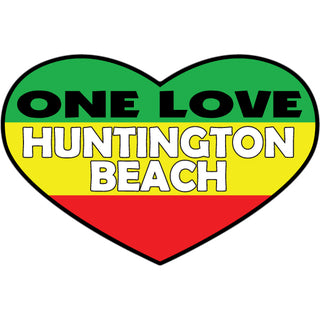 Huntington Beach   One Love Heart Sticker