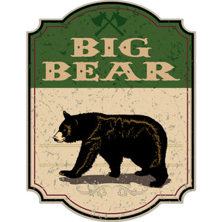 Big Bear  CA   Green Bear Sign Sticker
