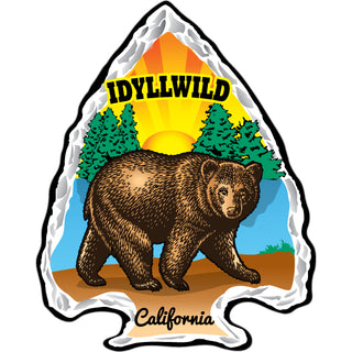 Idyllwild  California   Bear in Arrowhead Sticker