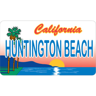 Huntington Beach   Palm Sunset License Plate Sticker