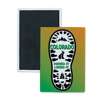 Colorado Boot Print Hiked it Liked it (00259) Rectangle Badge Magnet