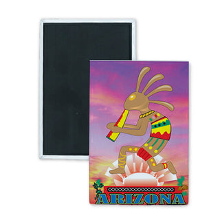 Arizona Kokopelli Sunset Vert Rectangle Badge Magnet