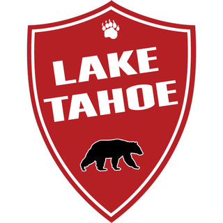OK4 Lake Tahoe Red Vertical Shield Bear Sticker