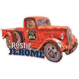Jerome  AZ Rustic Red Truck Sticker